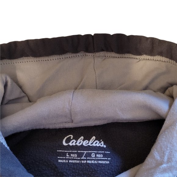 CABELA'S ~ Men's Size Large ~ GRAY HOODIE HOODED LOGO SWEATSHIRTCA - Picture 4 of 5